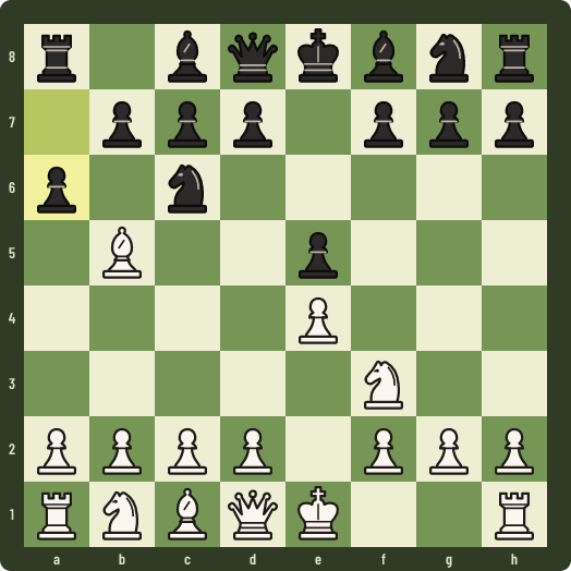 The board after both moves, with the last move highlighted